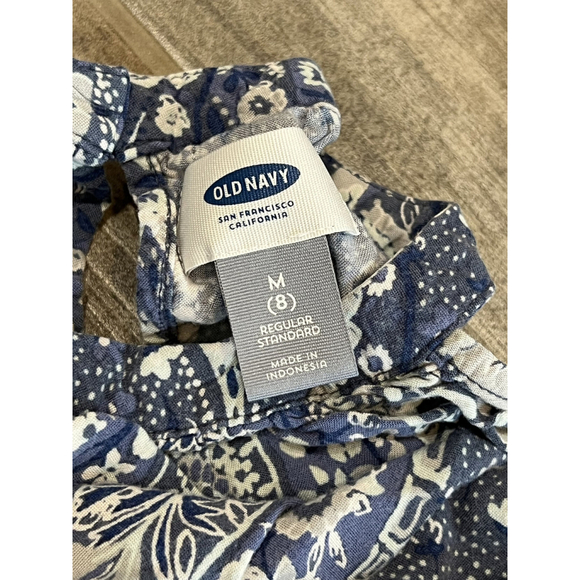 Size 8 Old Navy Blue Paisley Flowing Tank‎ Top - Picture 3 of 4